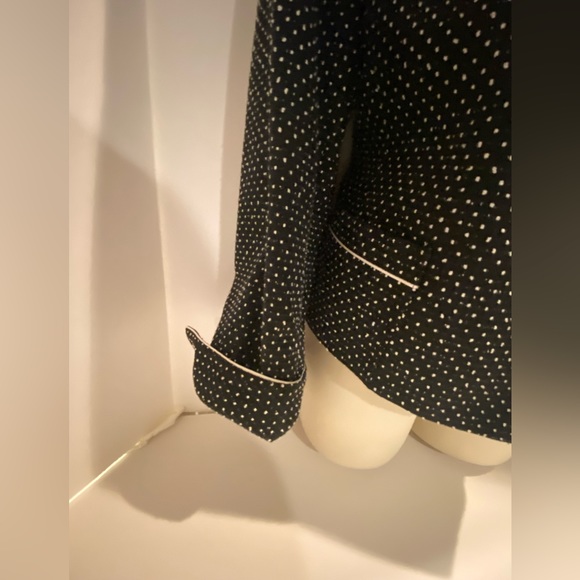 Albert Nipon Blazer, black with white polka dots, size 10 - Picture 5 of 10